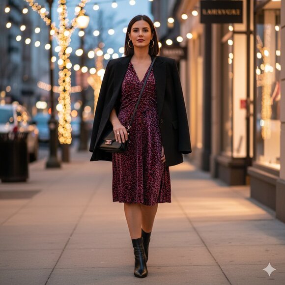 ✨ TOPSHOP “Bizzy Lizzy” Red Velvet Floral Puff Sleeve Tea Dress | Size 12 ✨ - Picture 1 of 10